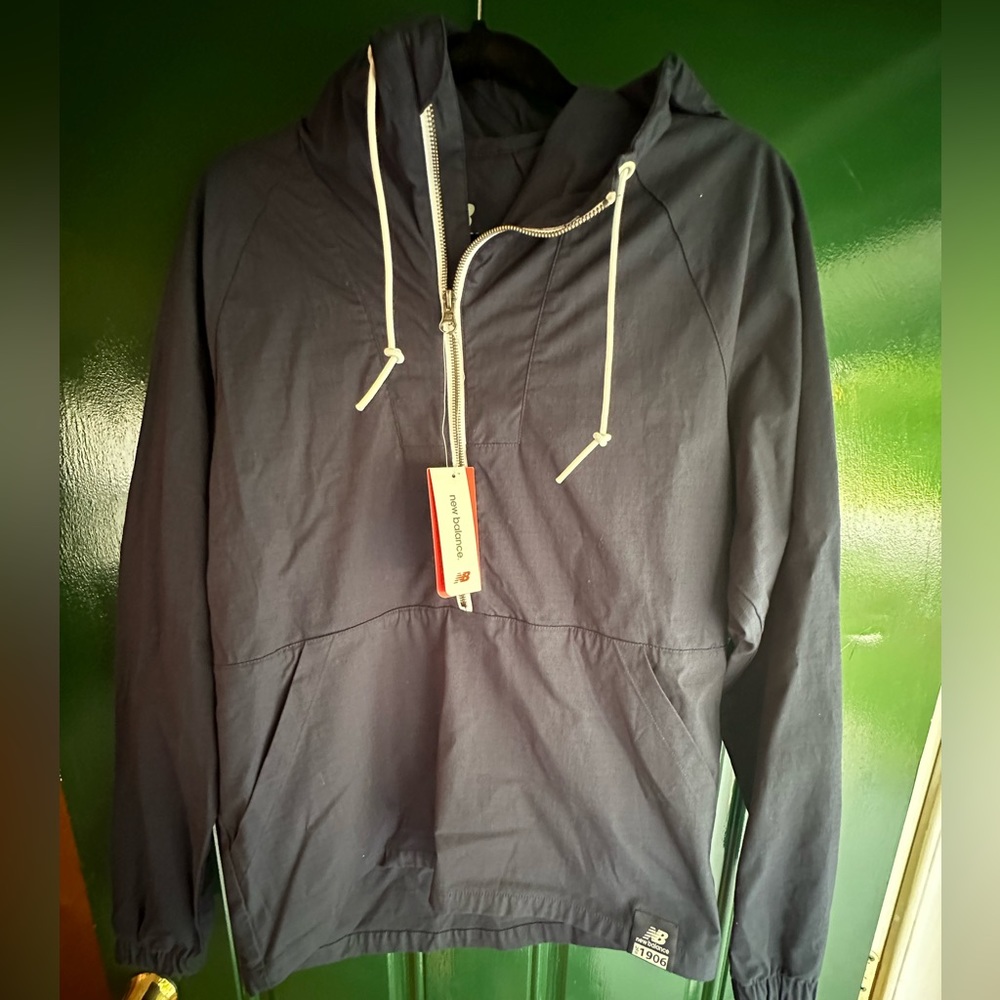 NWT New Balance Hooded Anorak Jacket, Navy Blue, Sz Medium